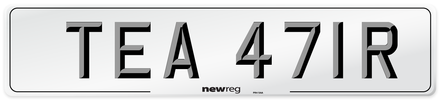 TEA 471R Number Plate from New Reg